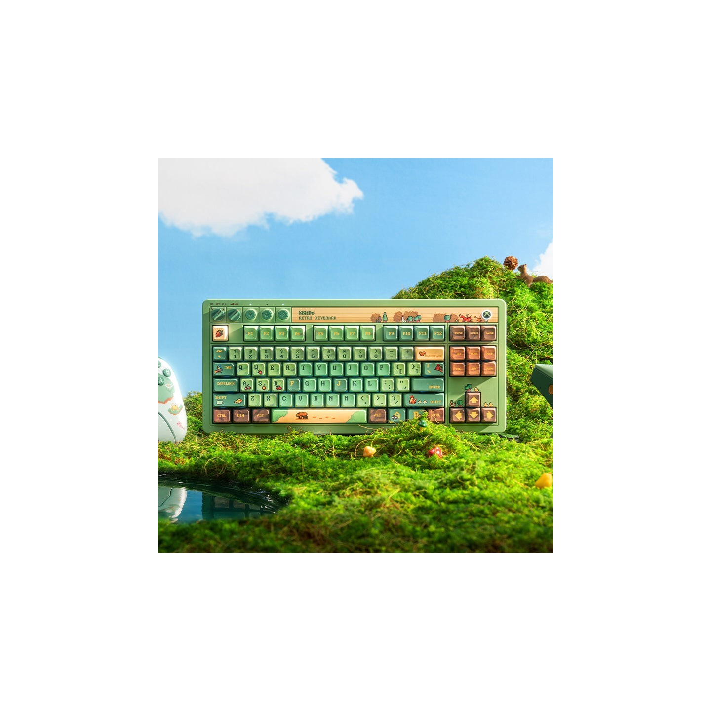 8BitDo Retro 87 / Retro R8 – clavier ou souris, édition Forest Wonder