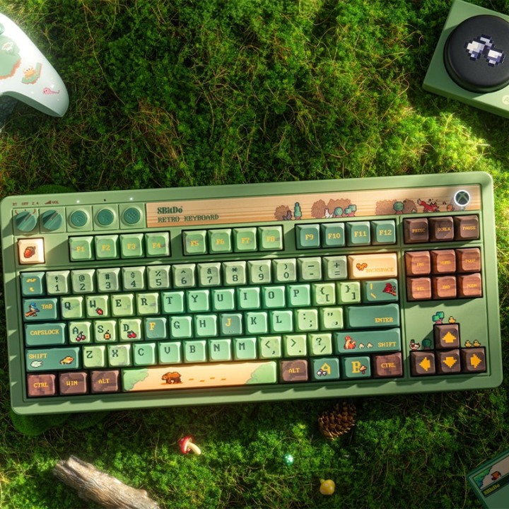 8BitDo Retro 87 / Retro R8 – clavier ou souris, édition Forest Wonder