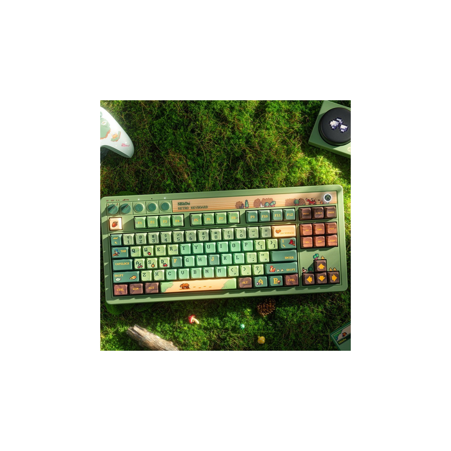 8BitDo Retro 87 / Retro R8 – clavier ou souris, édition Forest Wonder