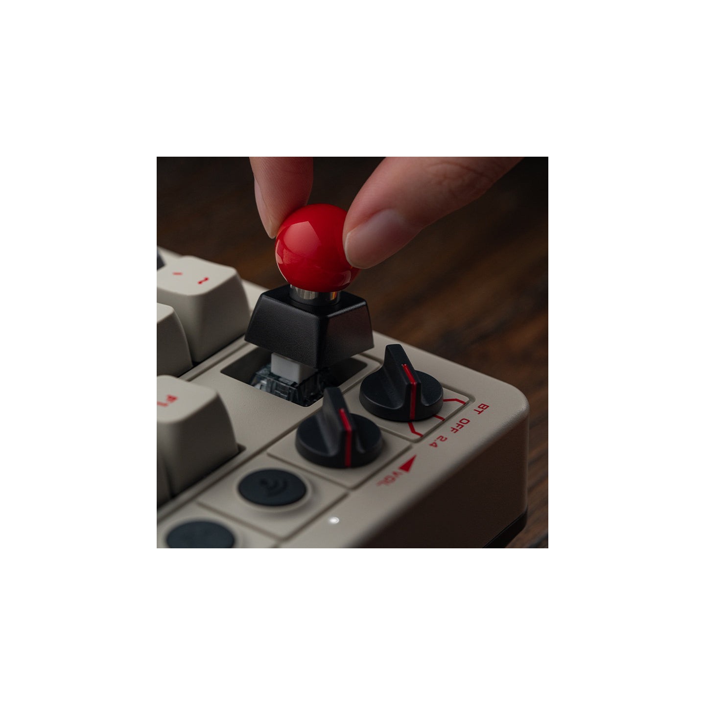 8BitDo Ball-top Keycap – capuchons de stick à tête bombée rouge et jaune