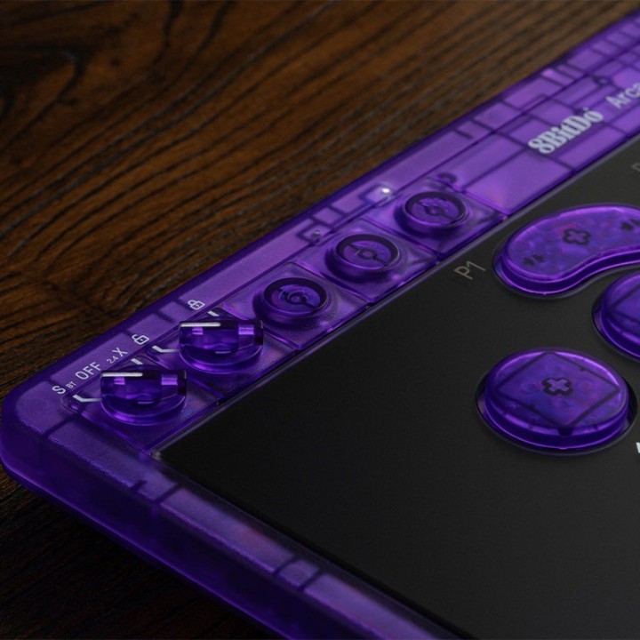 8BitDo Arcade Controller – contrôleur d'arcade, édition Signature Transparent Purple