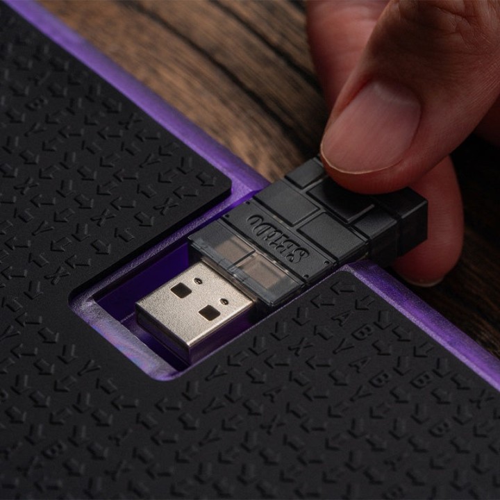 8BitDo Arcade Controller – contrôleur d'arcade, édition Signature Transparent Purple