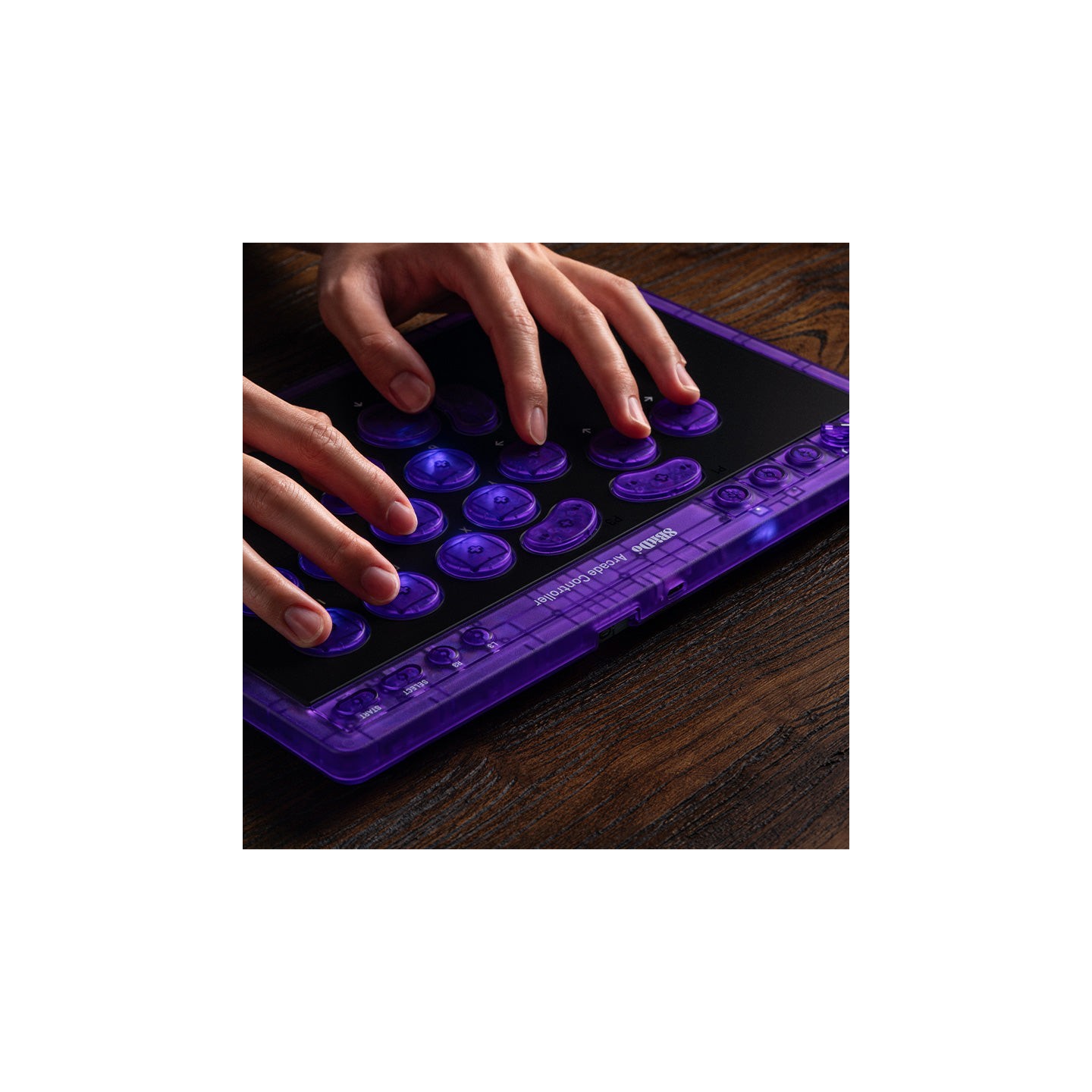 8BitDo Arcade Controller – contrôleur d'arcade, édition Signature Transparent Purple