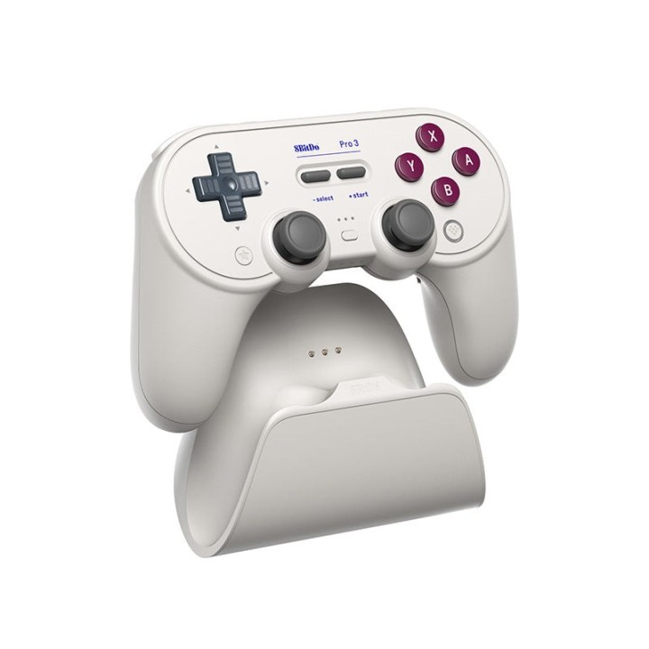 8BitDo Pro 3 – manette Bluetooth rétro avec sticks TMR et dock de charge