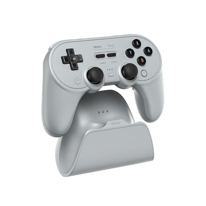 8BitDo Pro 3 – manette Bluetooth rétro avec sticks TMR et dock de charge