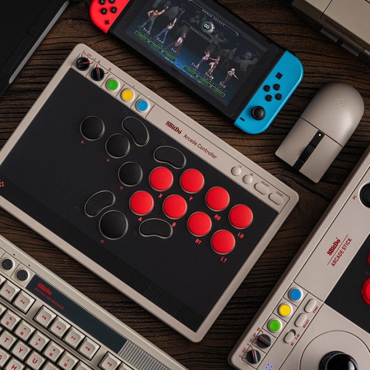 8BitDo Arcade Controller – contrôleur d'arcade sans levier Bluetooth / 2,4 GHz