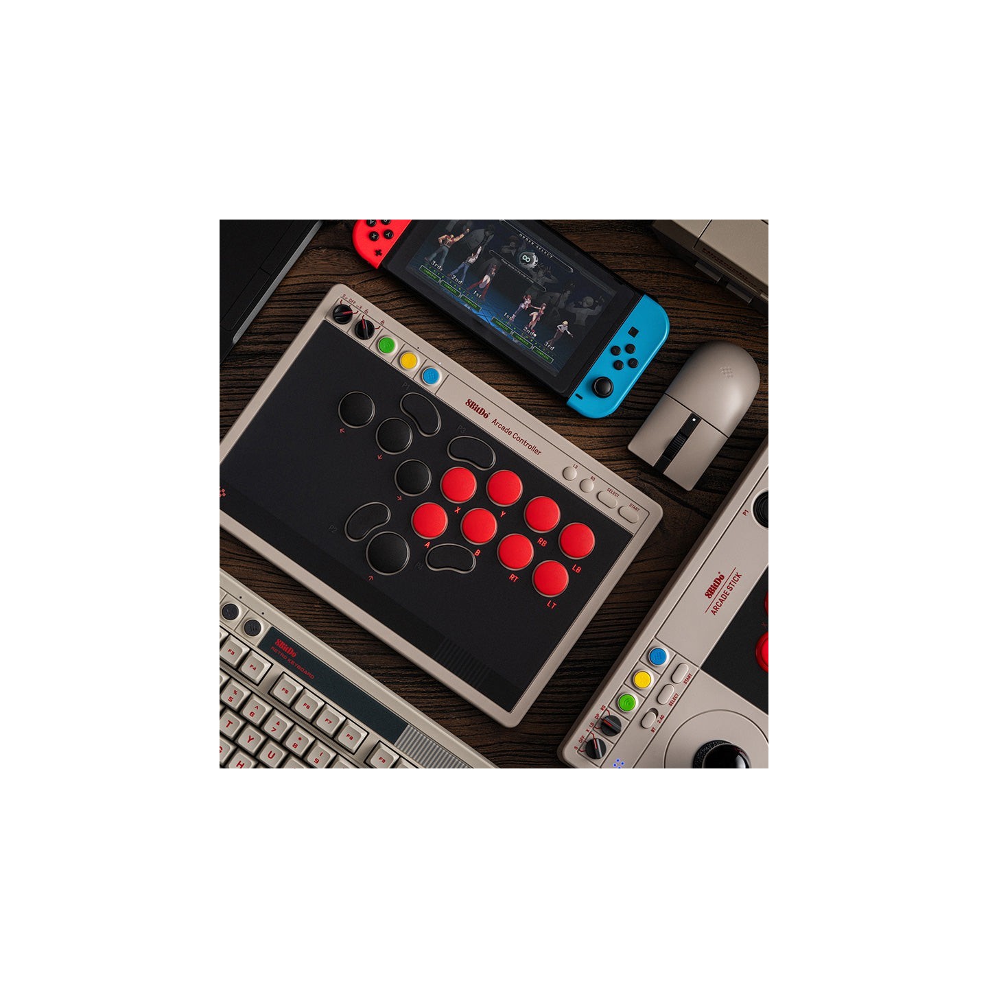 8BitDo Arcade Controller – contrôleur d'arcade sans levier Bluetooth / 2,4 GHz