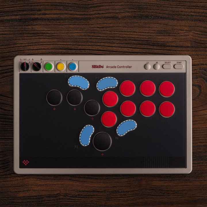 8BitDo Arcade Controller – contrôleur d'arcade sans levier Bluetooth / 2,4 GHz