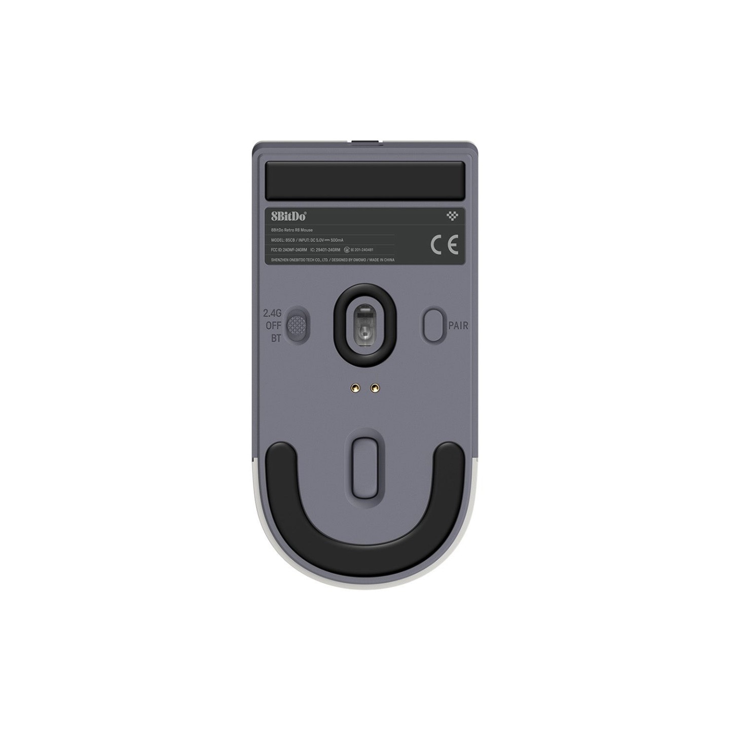 8BitDo Retro R8 – souris sans fil Bluetooth / 2,4 GHz avec dock de charge