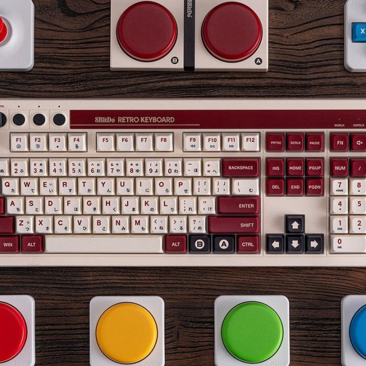 8BitDo Retro 108 – clavier mécanique pleine taille, éditions N et Fami