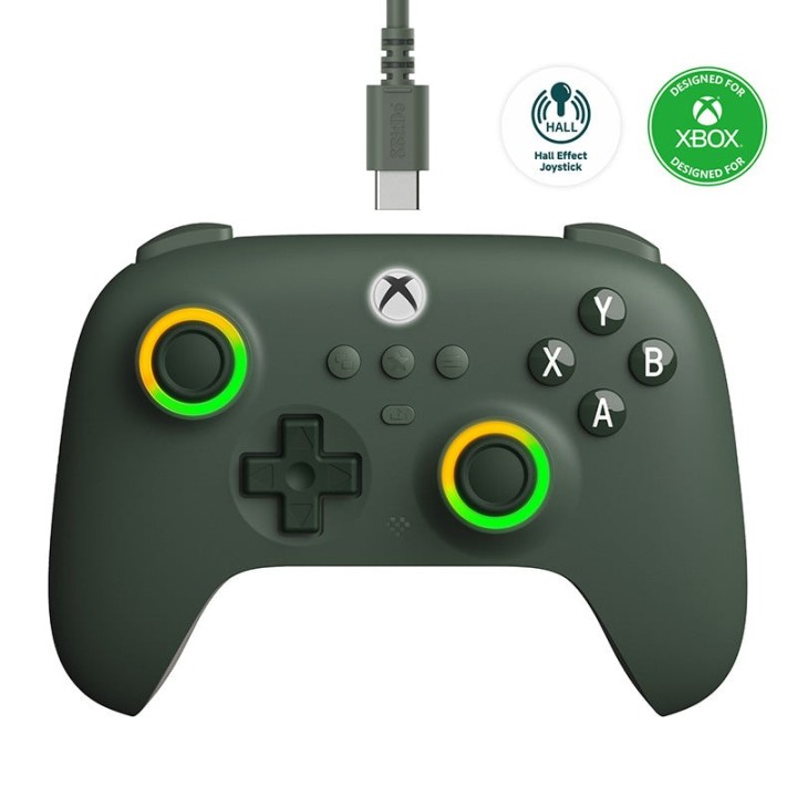 8BitDo Ultimate C Wired – manette filaire pour Xbox et Windows avec Fire Ring RGB