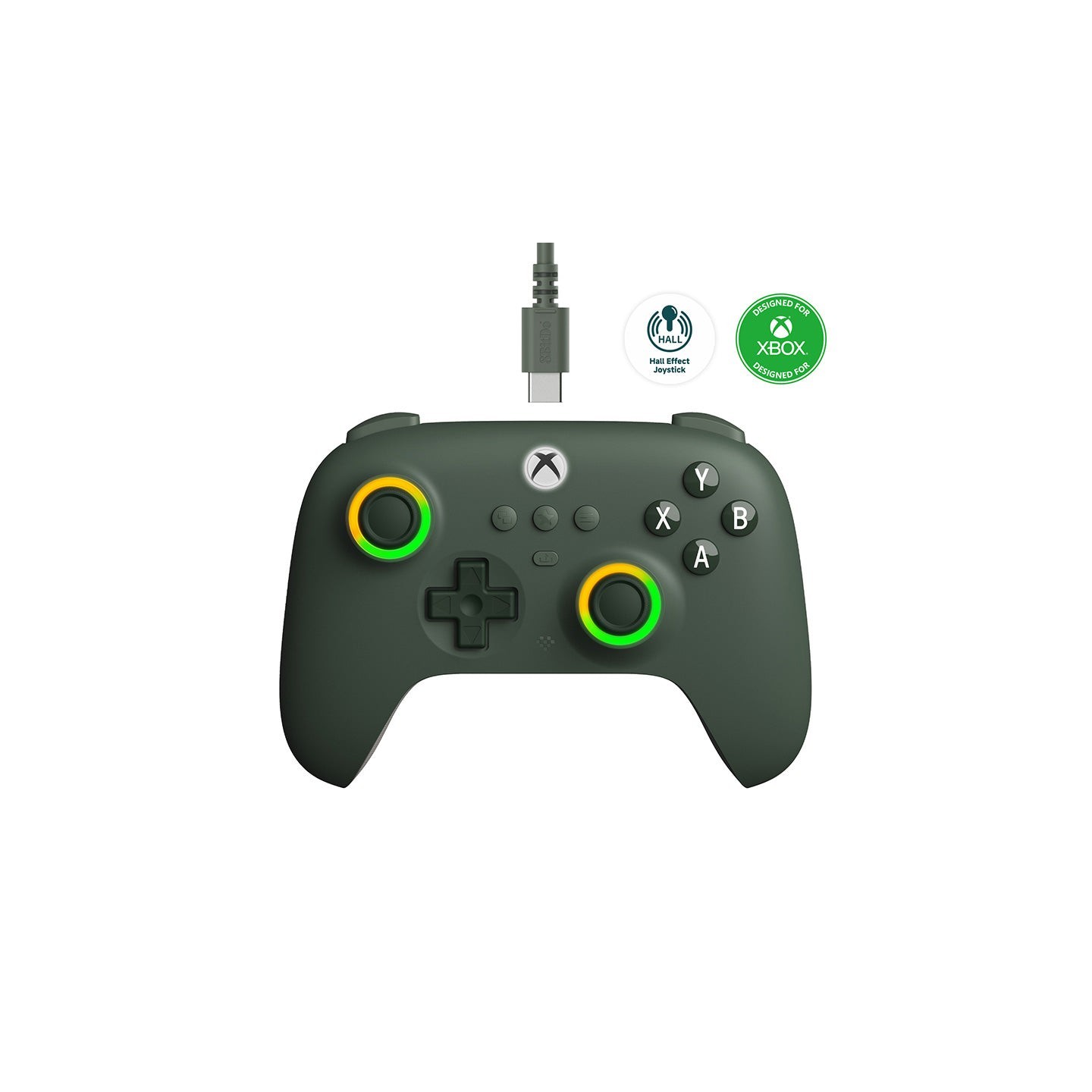 8BitDo Ultimate C Wired – manette filaire pour Xbox et Windows avec Fire Ring RGB