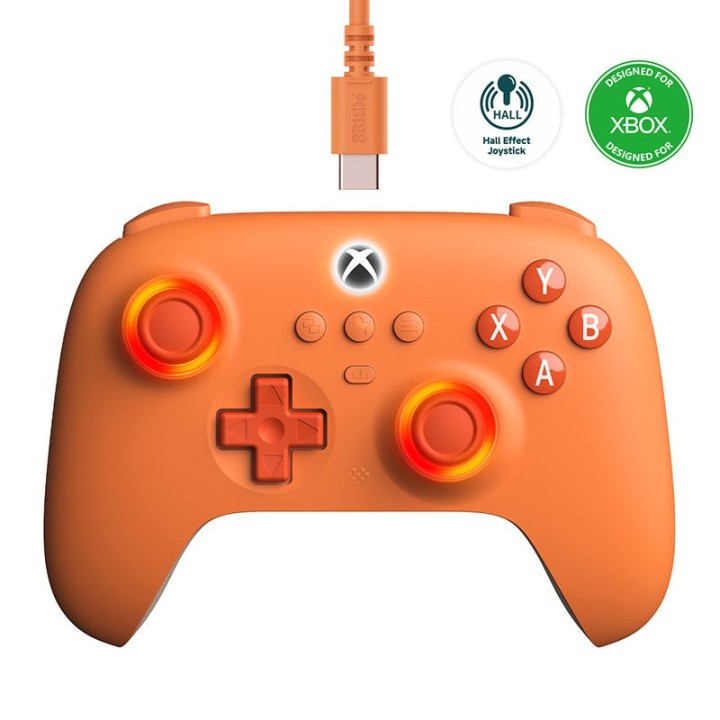 8BitDo Ultimate C Wired – manette filaire pour Xbox et Windows avec Fire Ring RGB